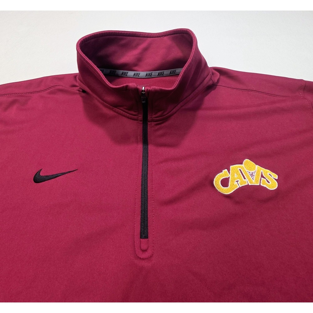 Nike Cleveland Cavaliers Pullover Jacket Mens 2XL Red DriFit Performance Golf